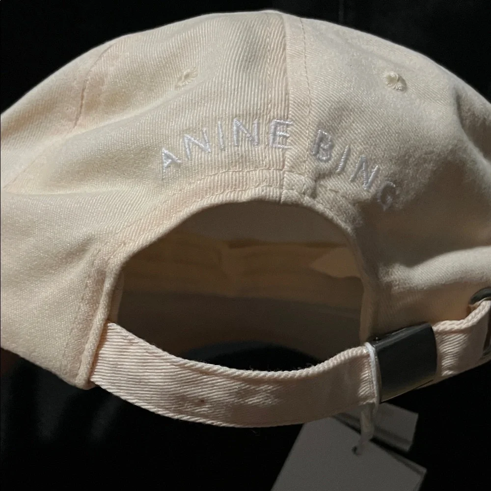 💥 1 DAY SALE 💥 NWT Anine Bing Jeremy Baseball Cap RARE Cream Orange 💯 Cotton - Picture 13 of 13